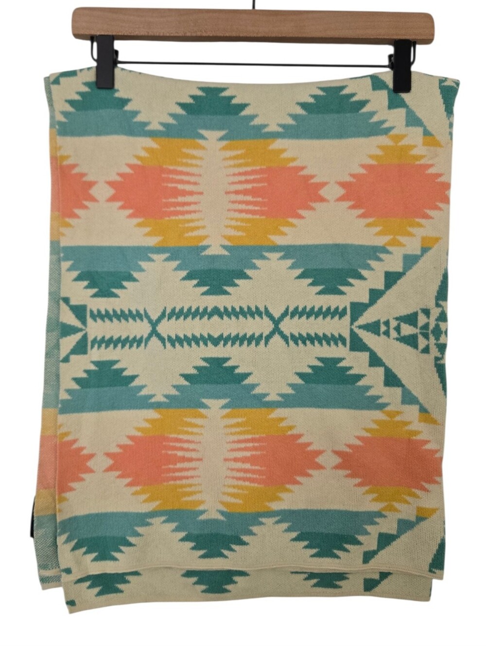 Pendleton Organic Cotton Southwestern Knit Scarf | Pastel Aztec